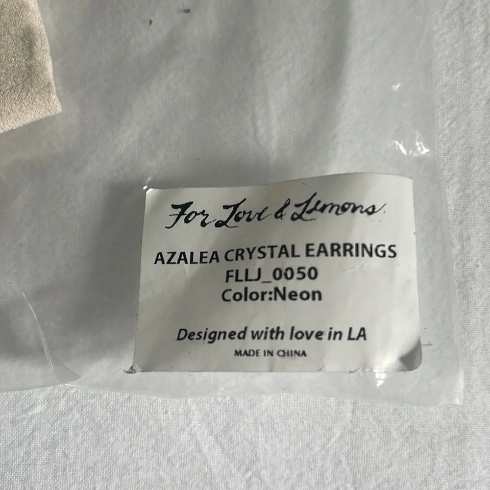 For Love & Lemons Azalea crystal earrings NWT